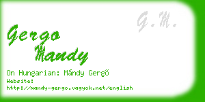 gergo mandy business card